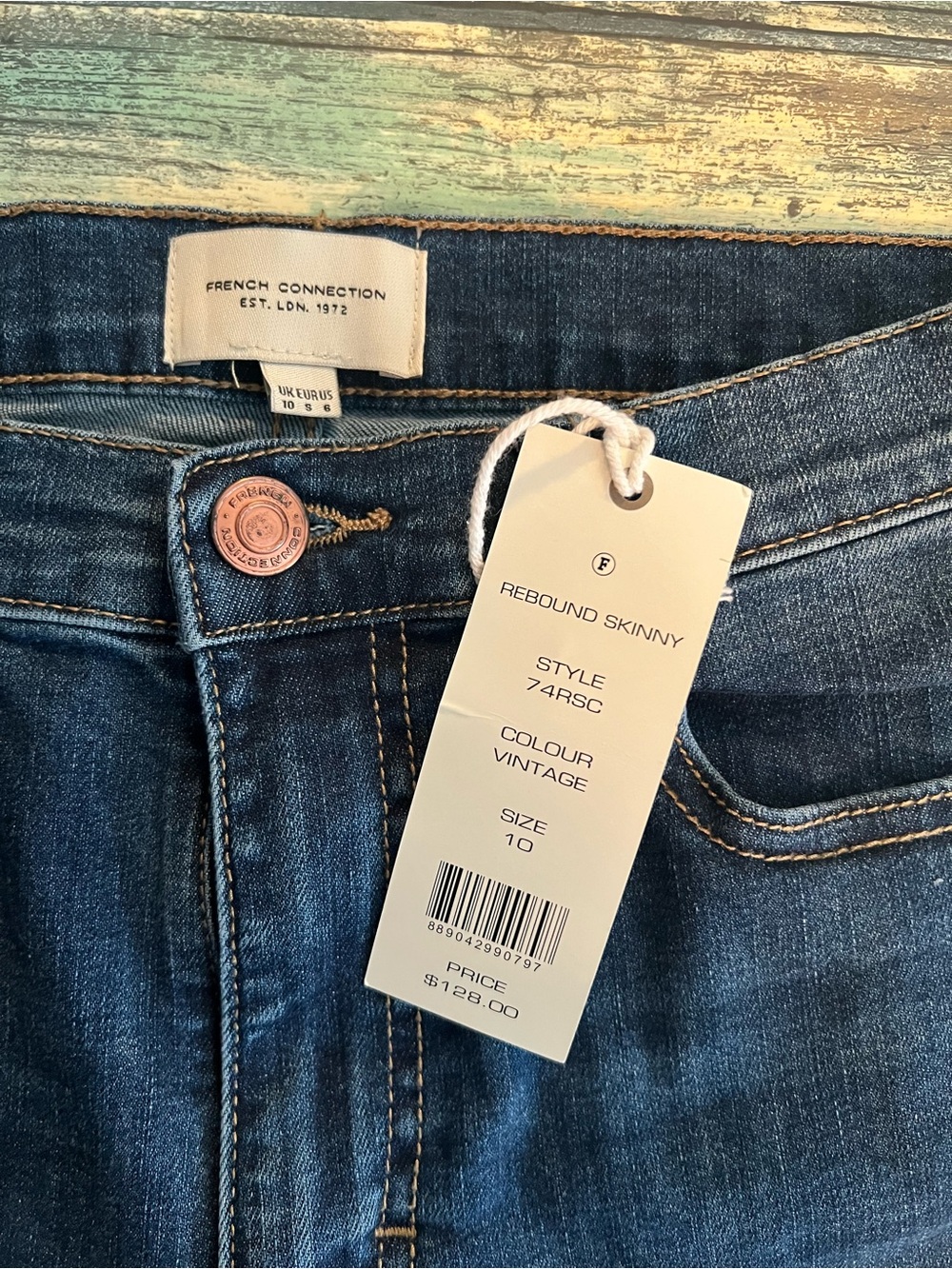 ✨ NWT French Connection Rebound Skinny Jeans in Vintage Blue - Size 10